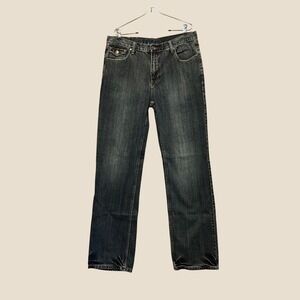 Petrol Jordan Jeans Mens Dark Wash Straight Leg Flap Pocket Y2K Country 36x35